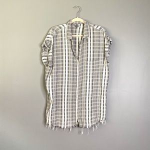 AERIE | Striped Fringe Blouse